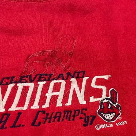 Vintage Cleveland Indians MLB Baseball 1997 A.L Champions Sweatshirt - Picture 8 of 9